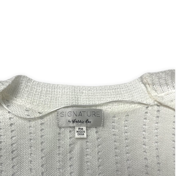 Lightweight Pointelle Knit Cardigan 1/2 Sleeve - Picture 3 of 9